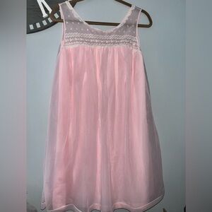 Komar vintage pink embroidered sleeveless nightgown size medium